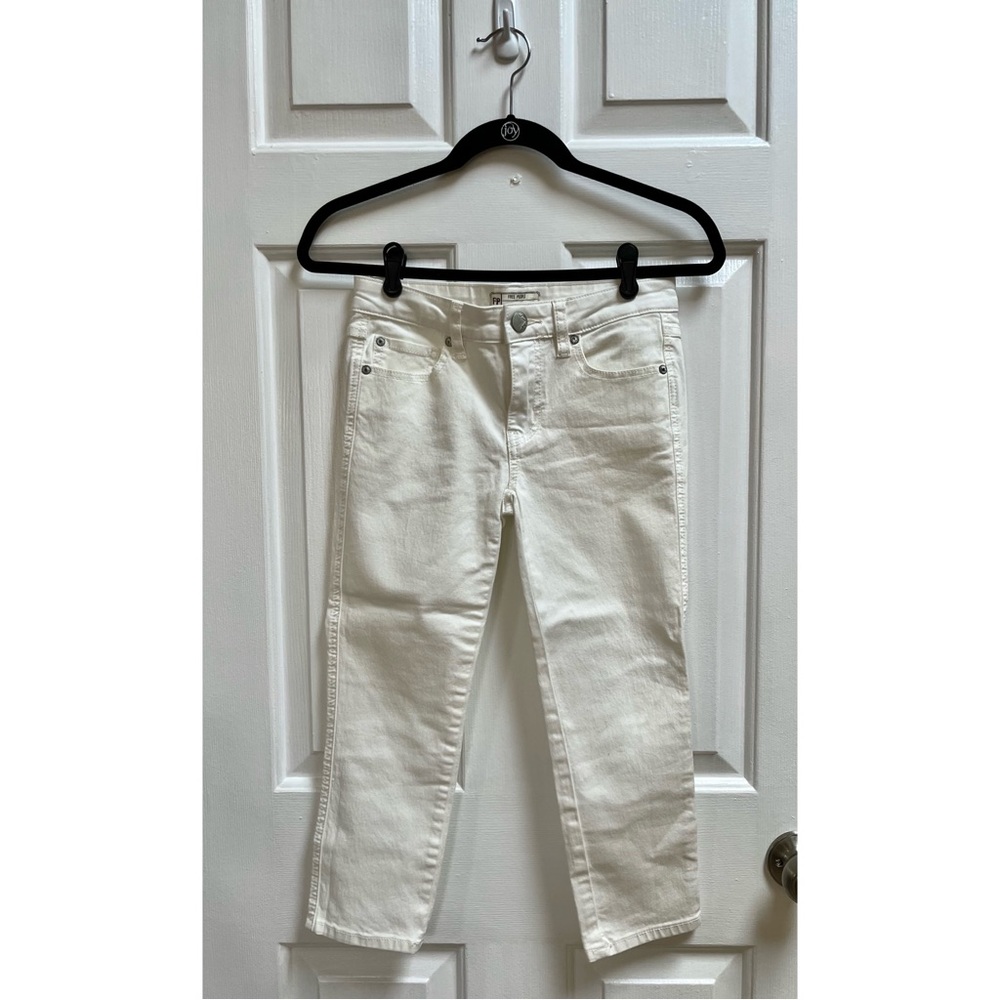 [Free People] White Cropped Skinny Jeans